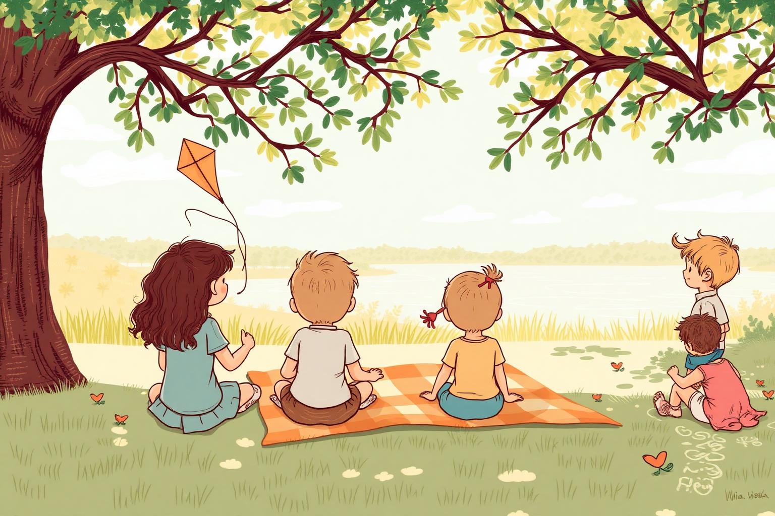 Crianças brincando em um parque às margens do Guaíba em Porto Alegre